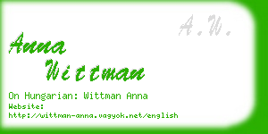 anna wittman business card